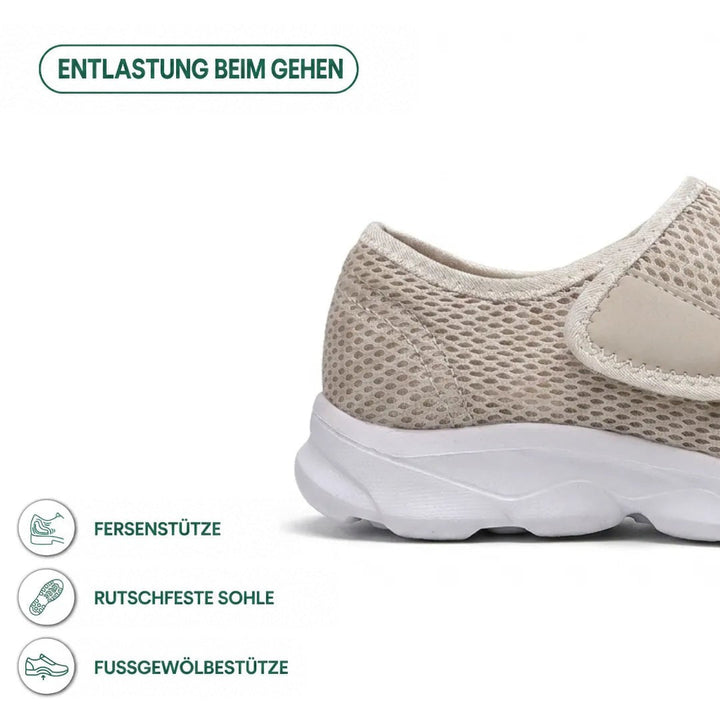 Comfortabele orthopedische wandelschoenen met klittenband voor brede of gezwollen voeten