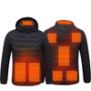 Lichte verwarmde herenjas met capuchon en 8 warmtezones