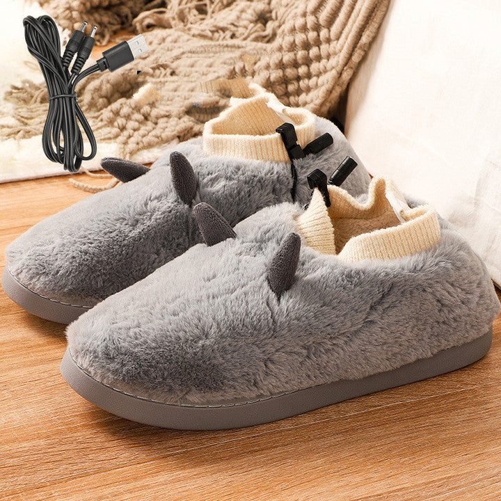 Verwarmde pantoffels met USB en superzacht velours, unisex