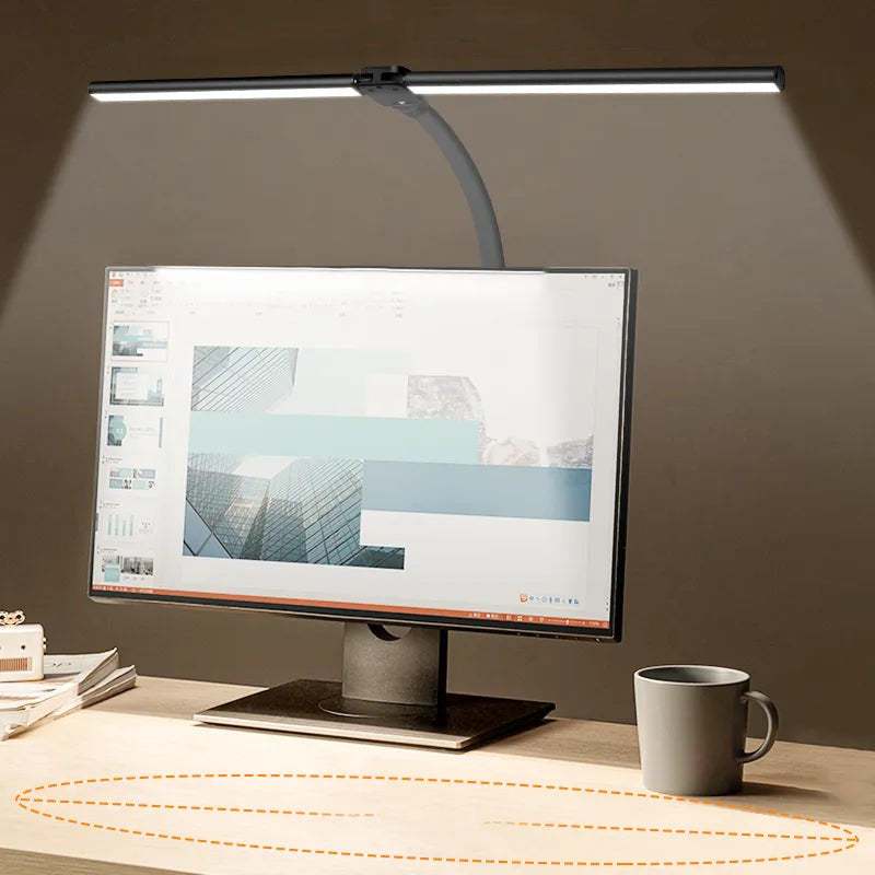 BrightGlow - Dubbele LED Bureaulamp Voor Stijlvolle Werkomgevingen