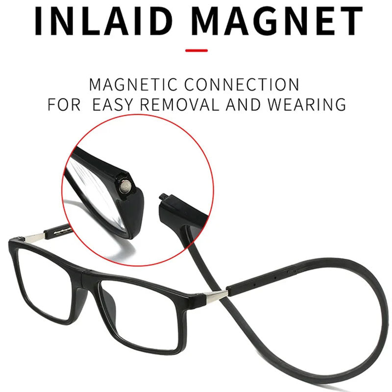 Leesbril met magnetische nekophanging en blauwlichtfilter met anti-verliesontwerp
