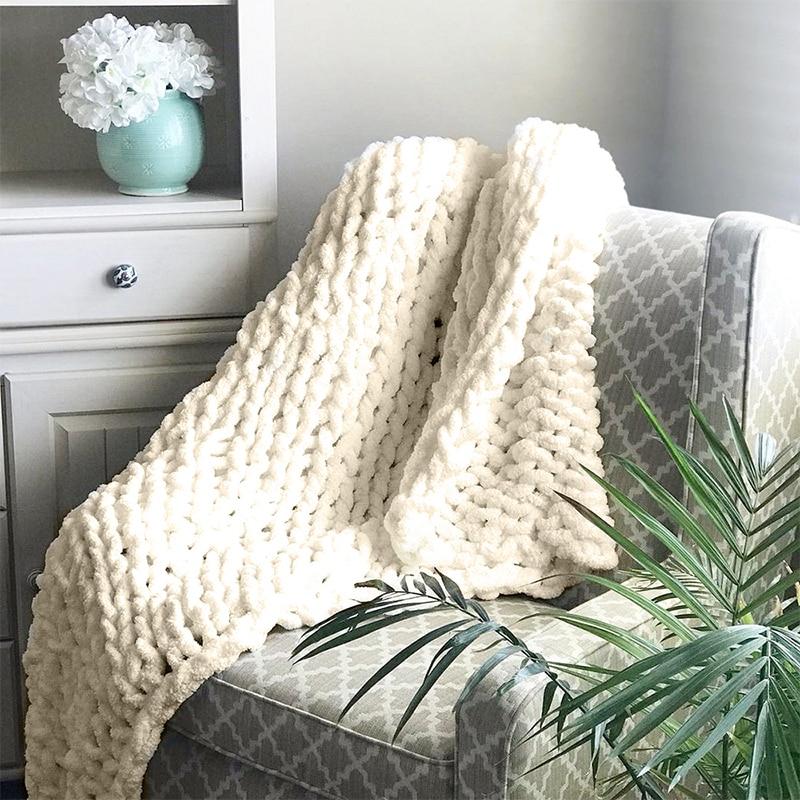 Plaid in grofgebreide stijl, getextureerd wooncomfort