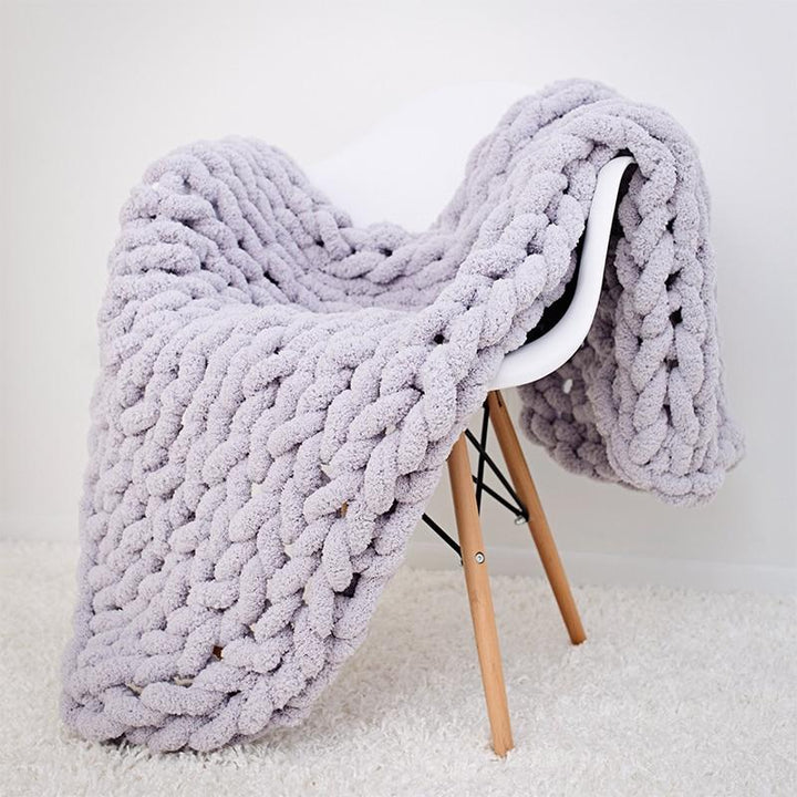 Plaid in grofgebreide stijl, getextureerd wooncomfort