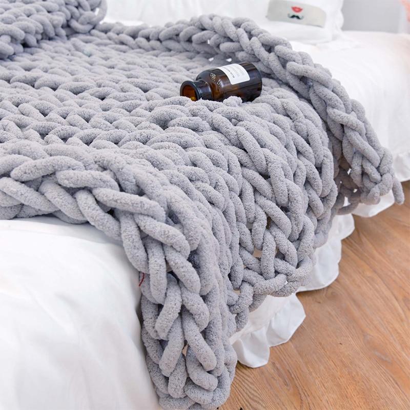 Plaid in grofgebreide stijl, getextureerd wooncomfort