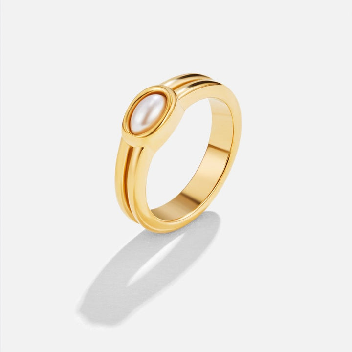 Chunky Parels Gouden Ring