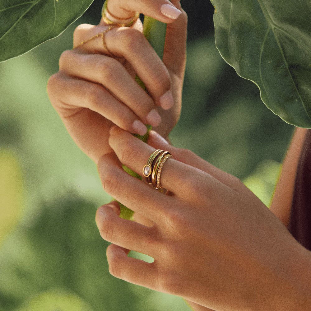 Chunky Parels Gouden Ring