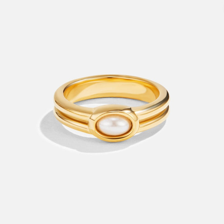 Chunky Parels Gouden Ring