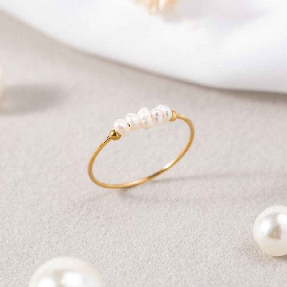 Elegante zoetwaterparel ring