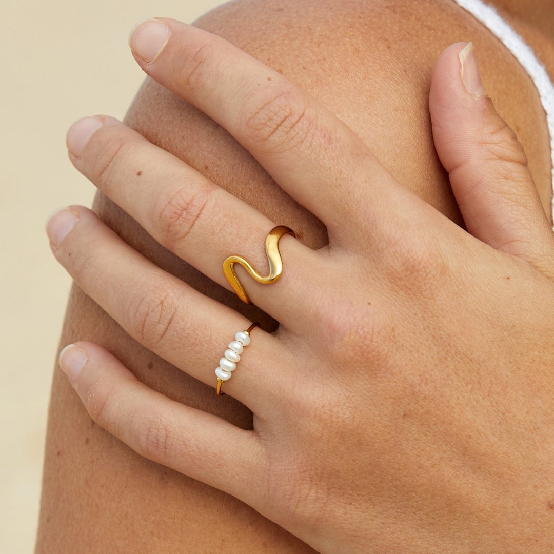 Verfijnde zoetwaterparel ring