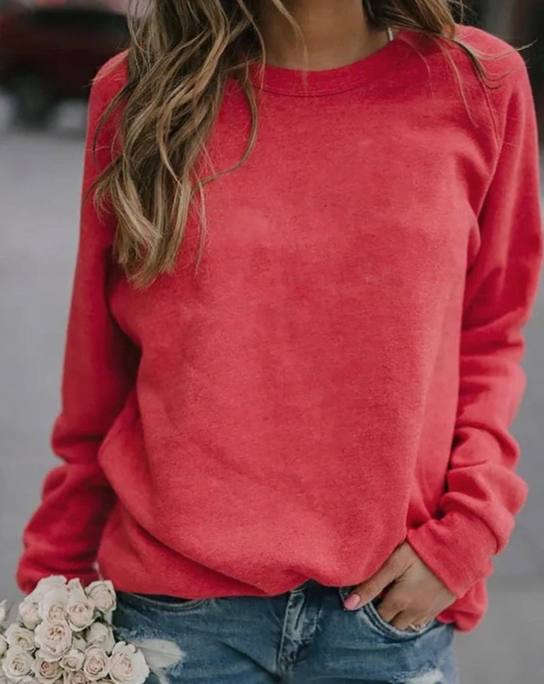Casual Sweatshirt Met Ronde Hals