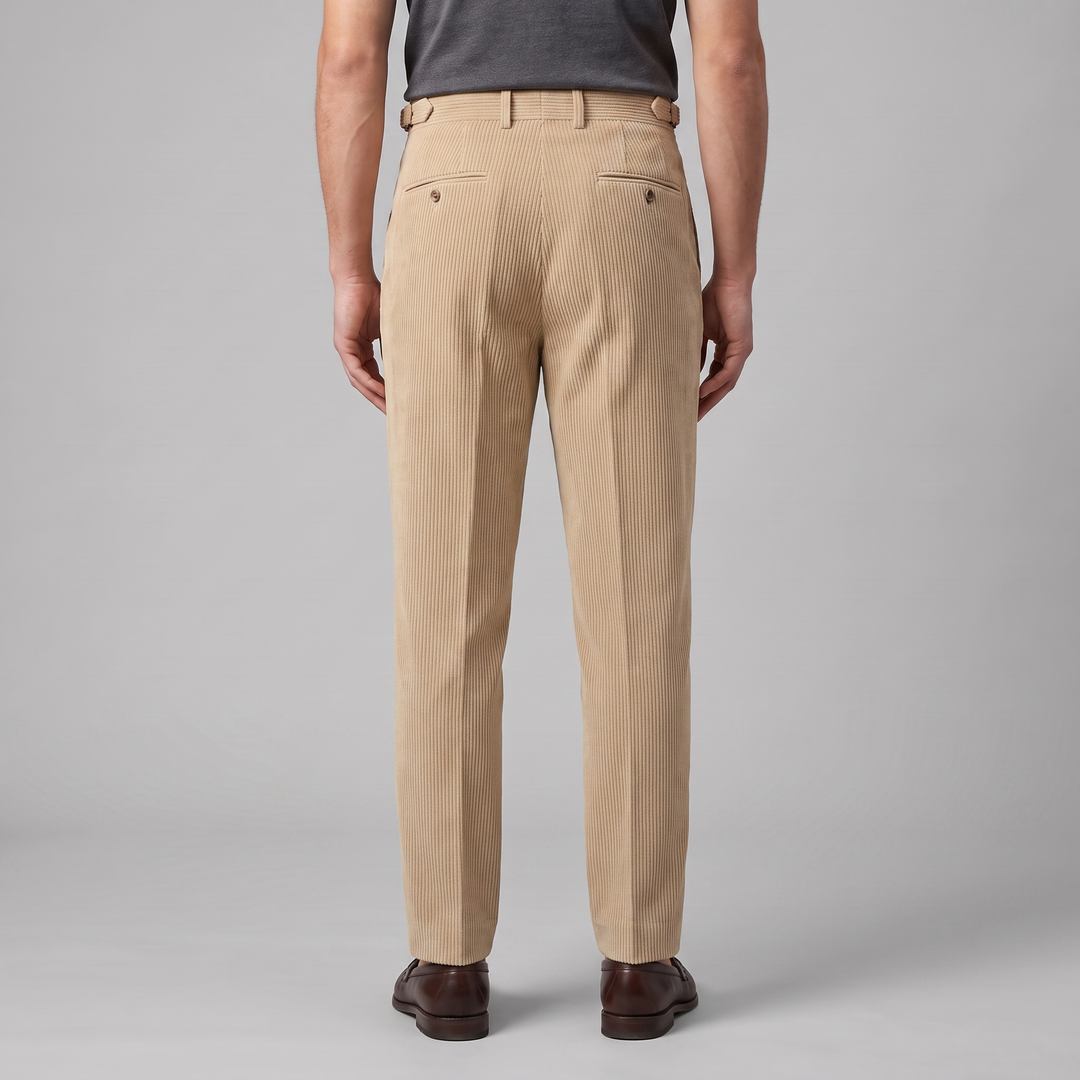 Corduroy Pleated Trousers Heren Klassiek Formeel — afbeelding 4