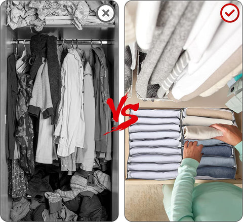 Kastorganizer-tassen voor gevouwen, kreukvrije kleding in laden en kledingkasten