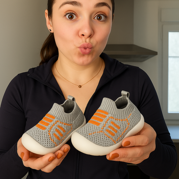 Babyschoentjes met perfect passende elastische pasvorm, antislipzolen, ademend mesh, leeftijd 0-4