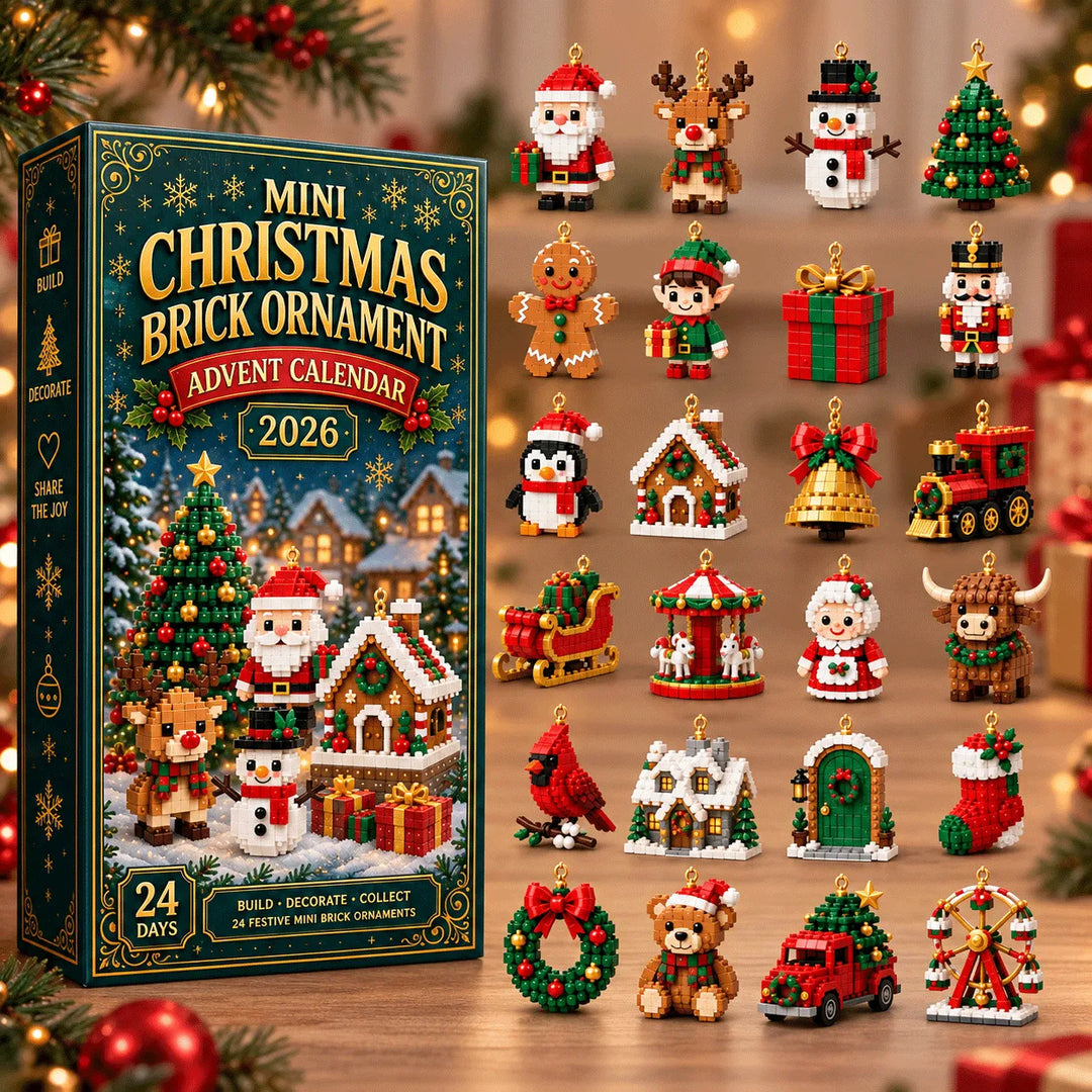 Kerst-adventskalender met 24 mini-bouwsteensets