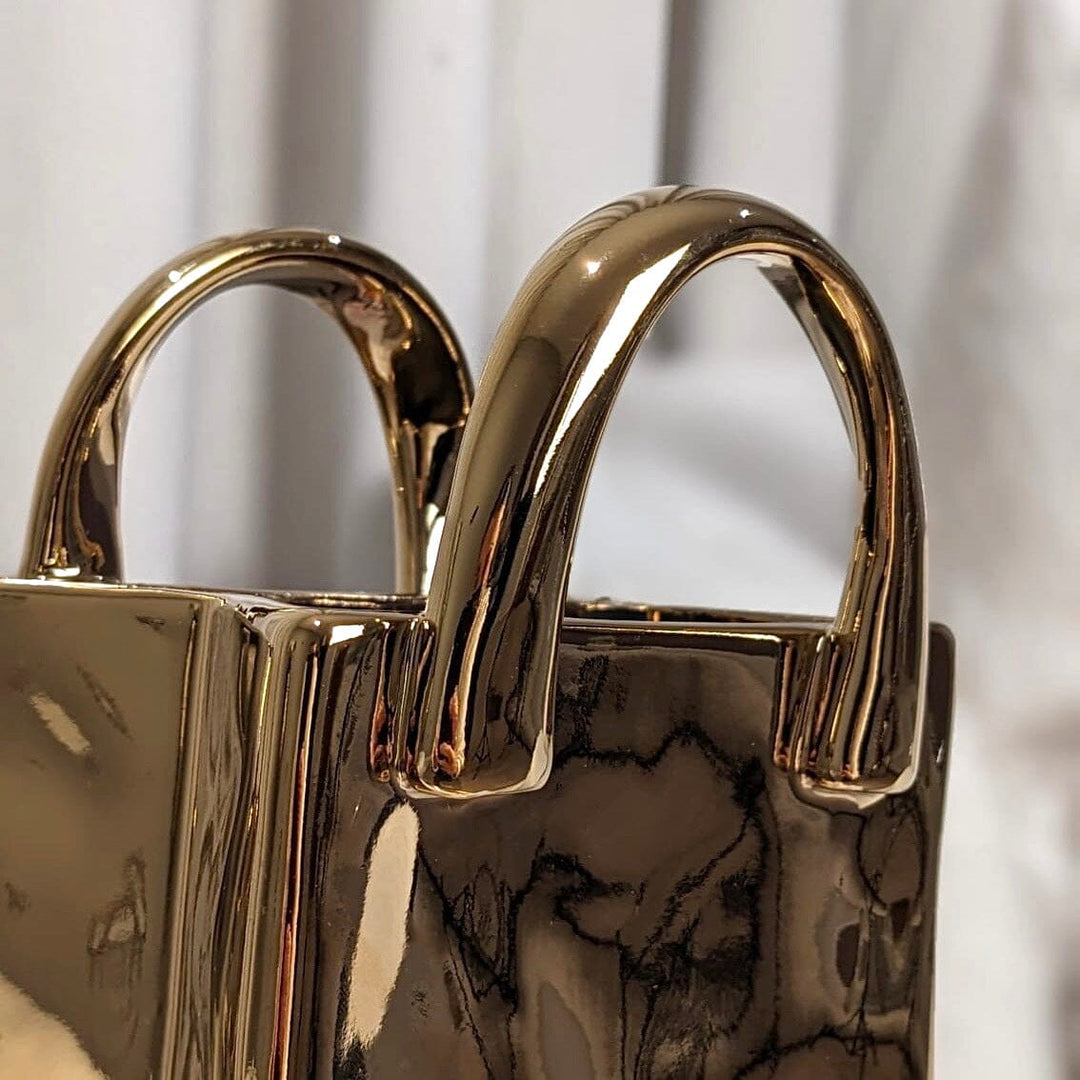 GoldLuxe - Gouden Handtas Vaas Voor Stijlvolle Home Decor