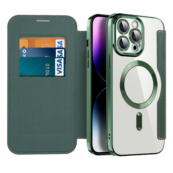 Leren Flip Case met Magnetische Adsorptie & RFID-Bescherming – Valtrix (1+1 GRATIS)