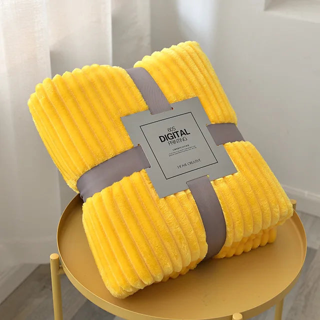 CozyVibe - Gestreepte Flanellen Deken Voor Warmte en Stijl