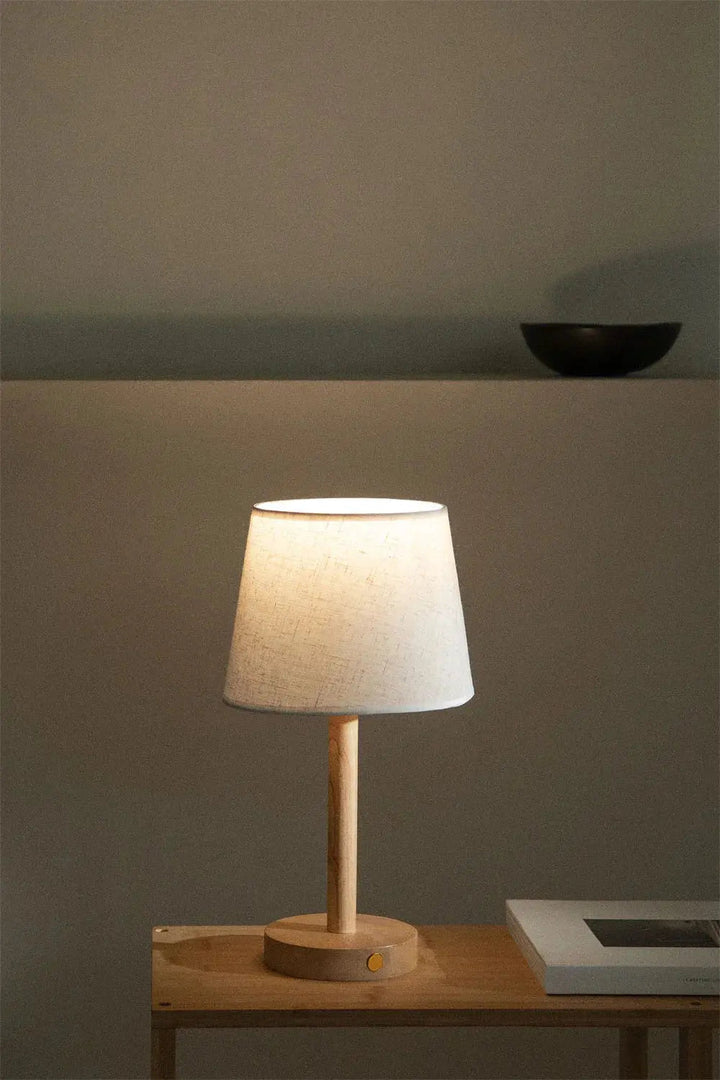 BrightLuxe - Draadloze Houten LED Tafellamp voor Sfeer en Comfort