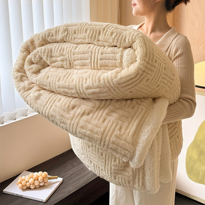 CozyNest - Luxe Pluche Deken Dubbelzijdig Fluweel & Imitatie Lamswol