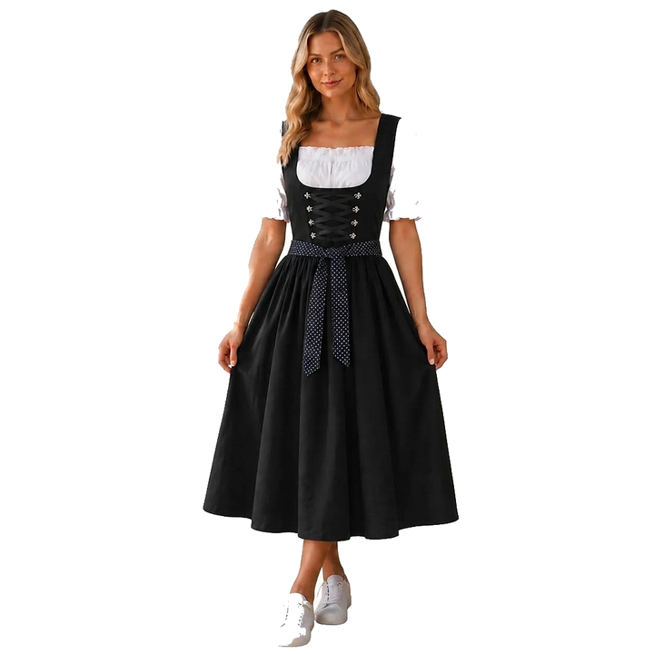 Midi-dirndl voor dames met geregen korset