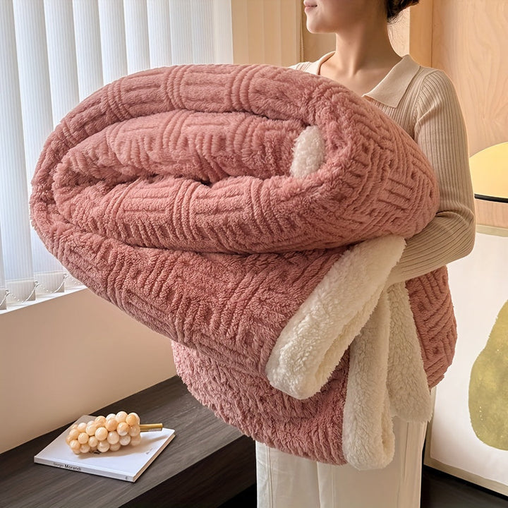 CozyNest - Luxe Pluche Deken Dubbelzijdig Fluweel & Imitatie Lamswol