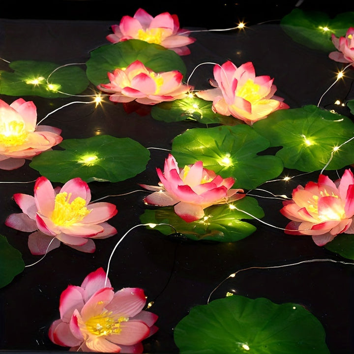 GlowFlow - Drijvende Lotuslamp op Zonne-energie voor Tuin & Vijver