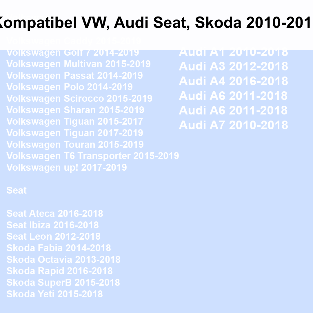 MQB - verloop iso - Android autoradio - Volkswagen auto