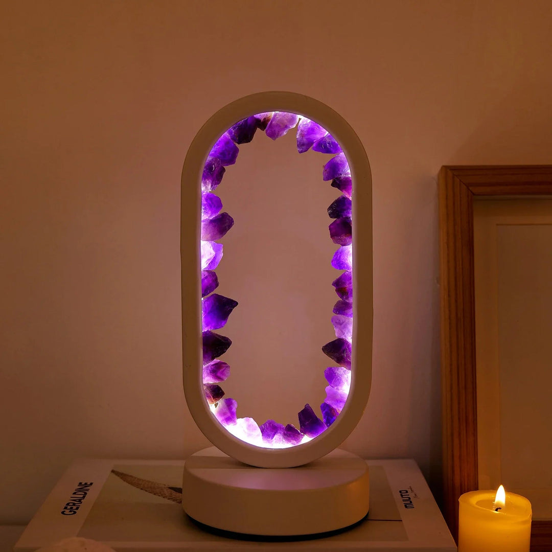 AmethystGlow - Handgemaakte Natuurlijke Kalmerende Amethist Lamp voor Ontspanning