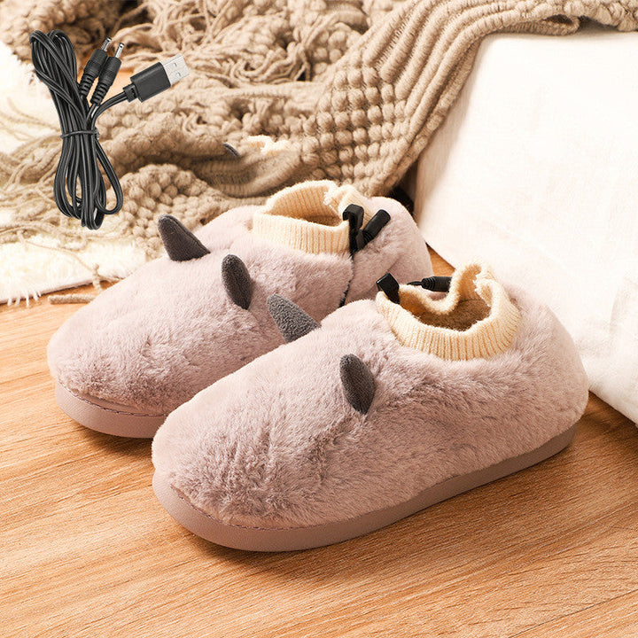 Verwarmde pantoffels met USB en superzacht velours, unisex