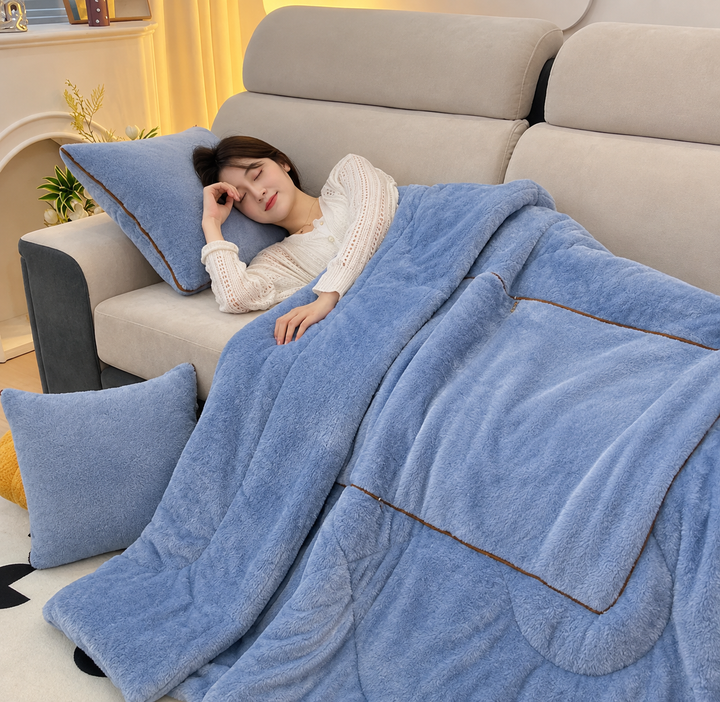 Zachte en Knuffelige Deken- en Kussenset - Voor Warmte en Comfort
