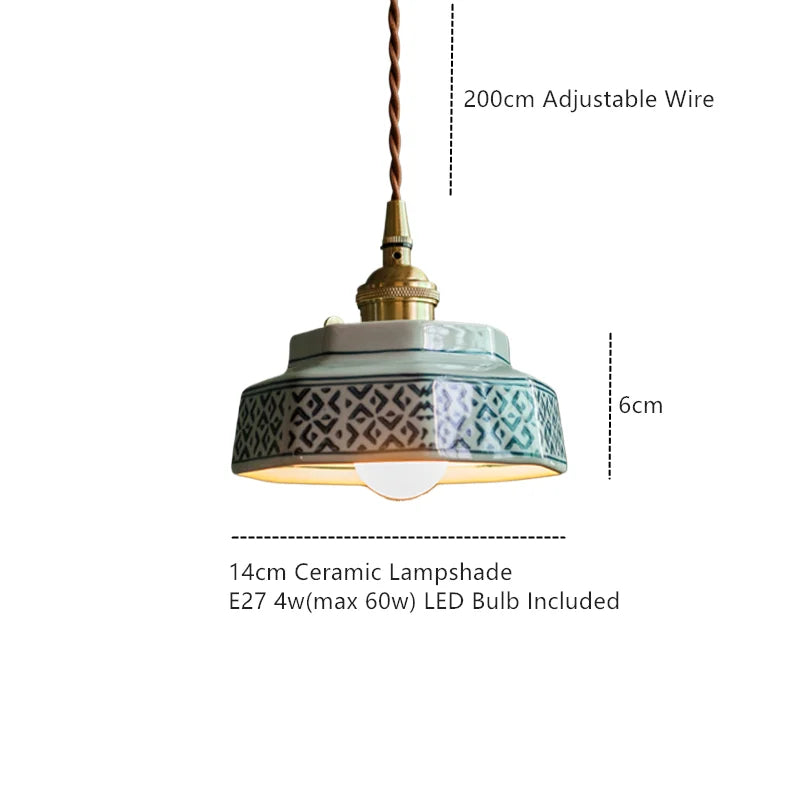 Sonja – Handbeschilderde keramische hanglamp
