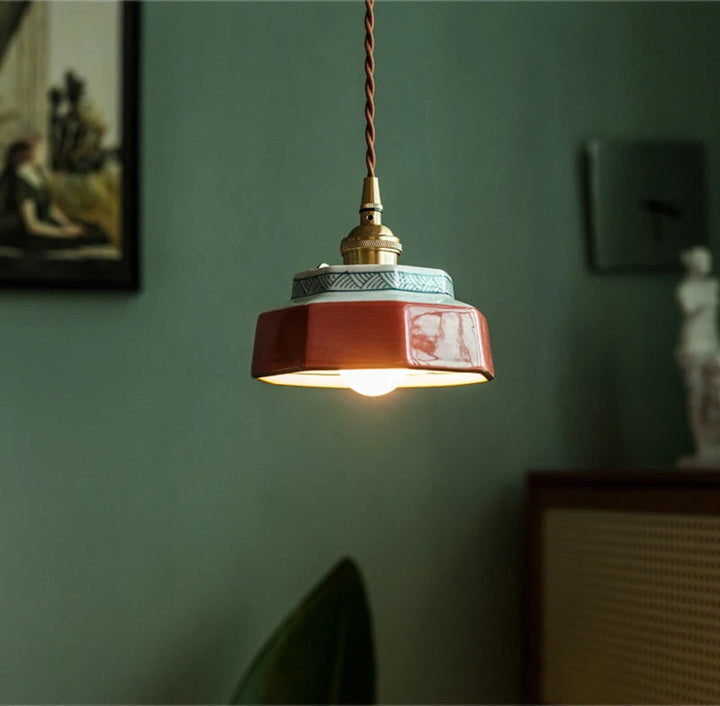 Sonja – Handbeschilderde keramische hanglamp