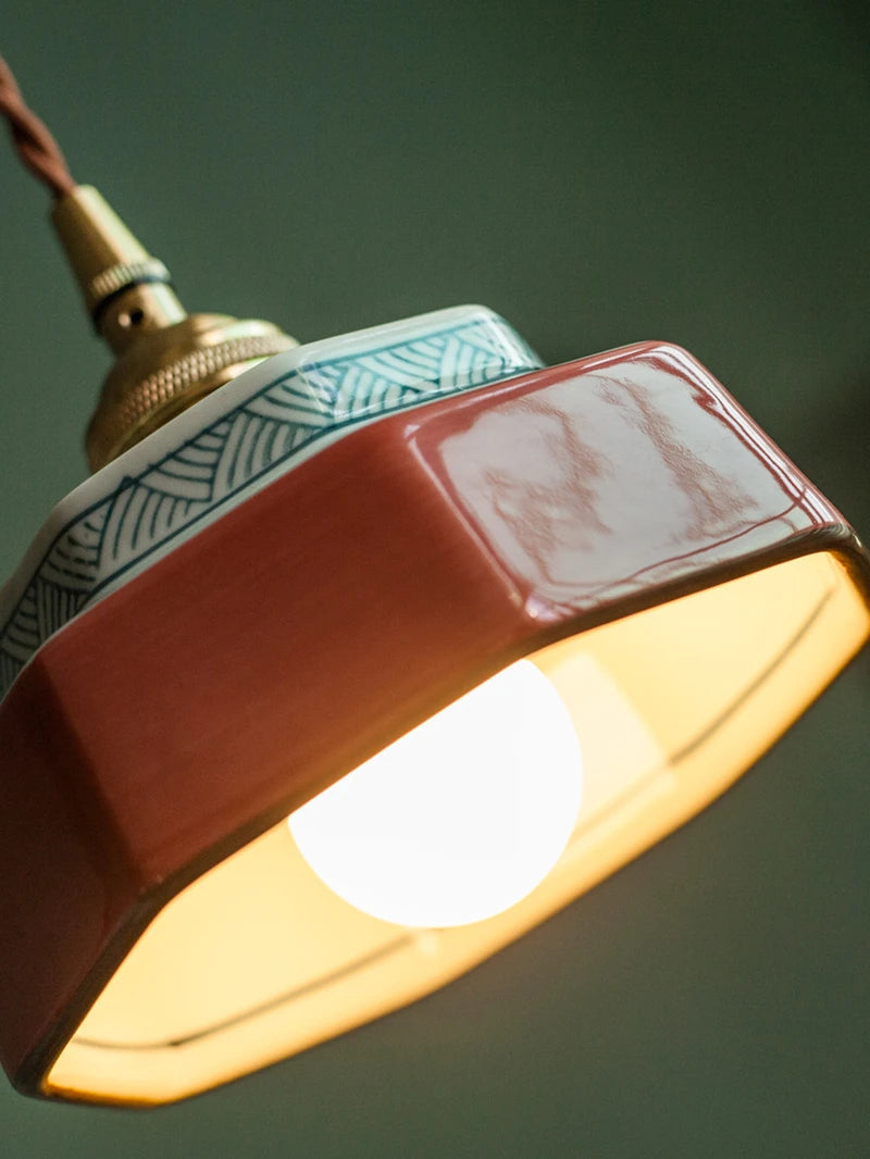 Sonja – Handbeschilderde keramische hanglamp