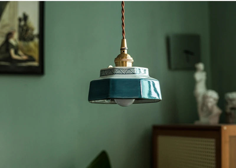 Sonja – Handbeschilderde keramische hanglamp