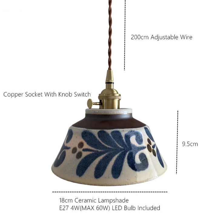 Ronja – Handbeschilderde keramische hanglamp