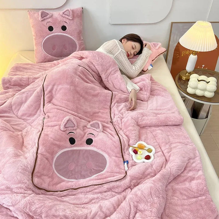 Zachte en Knuffelige Deken- en Kussenset - Voor Warmte en Comfort