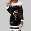 Kerst ronde hals sweatshirtjurk met print