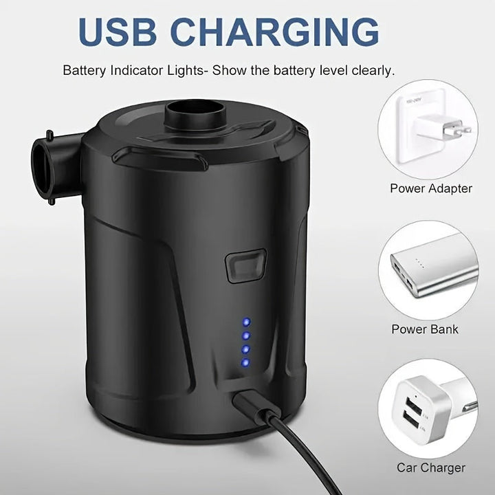 Draagbare USB Luchtpomp – Compacte Draadloze Inflator voor Buitengebruik