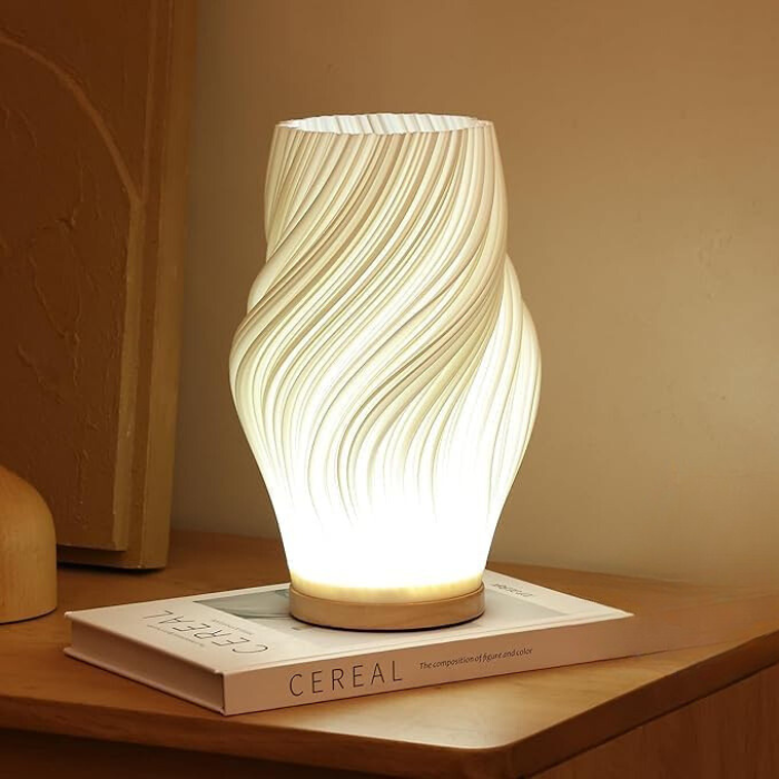 GlowWave - Moderne Swirl Tafellamp met Warme Sfeerverlichting