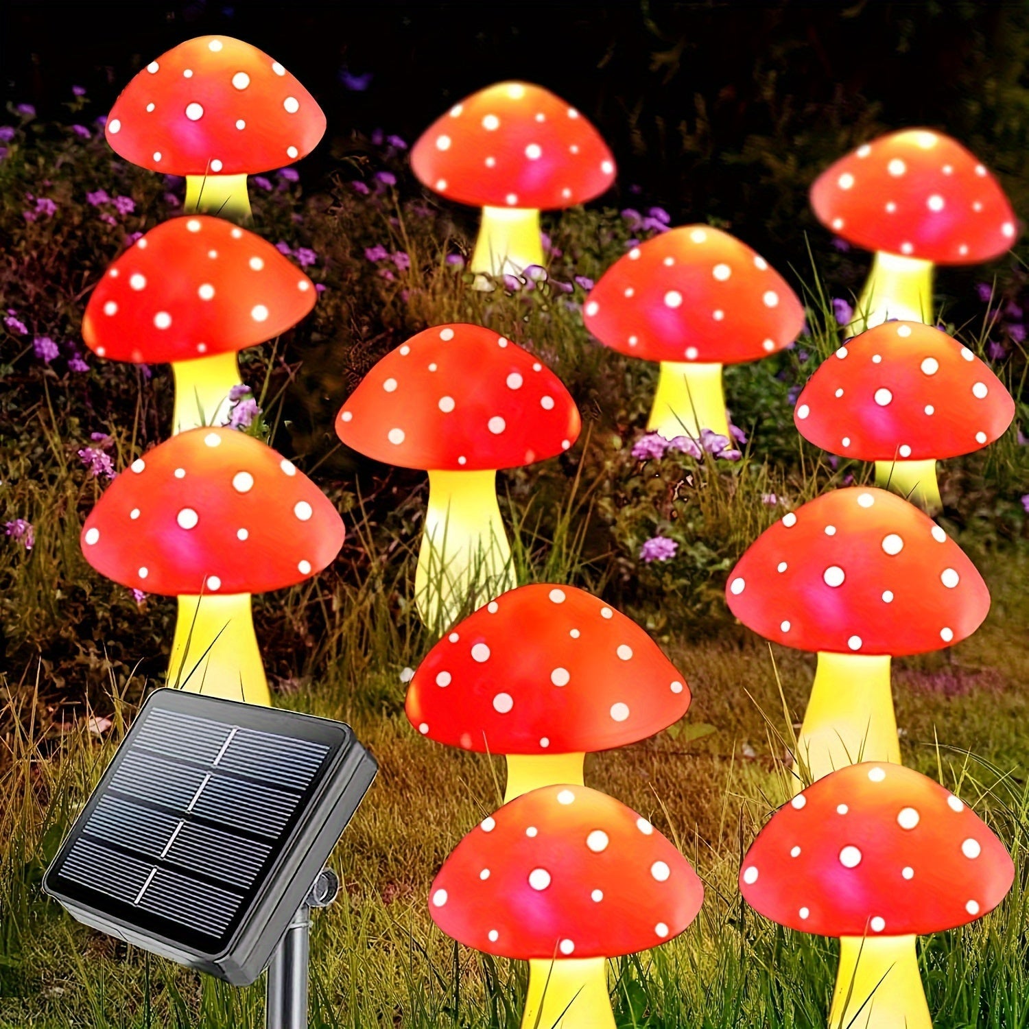 LumeLights - Decoratieve Zonne-paddenstoel Tuinlampen met 8 Verlichtingsmodi