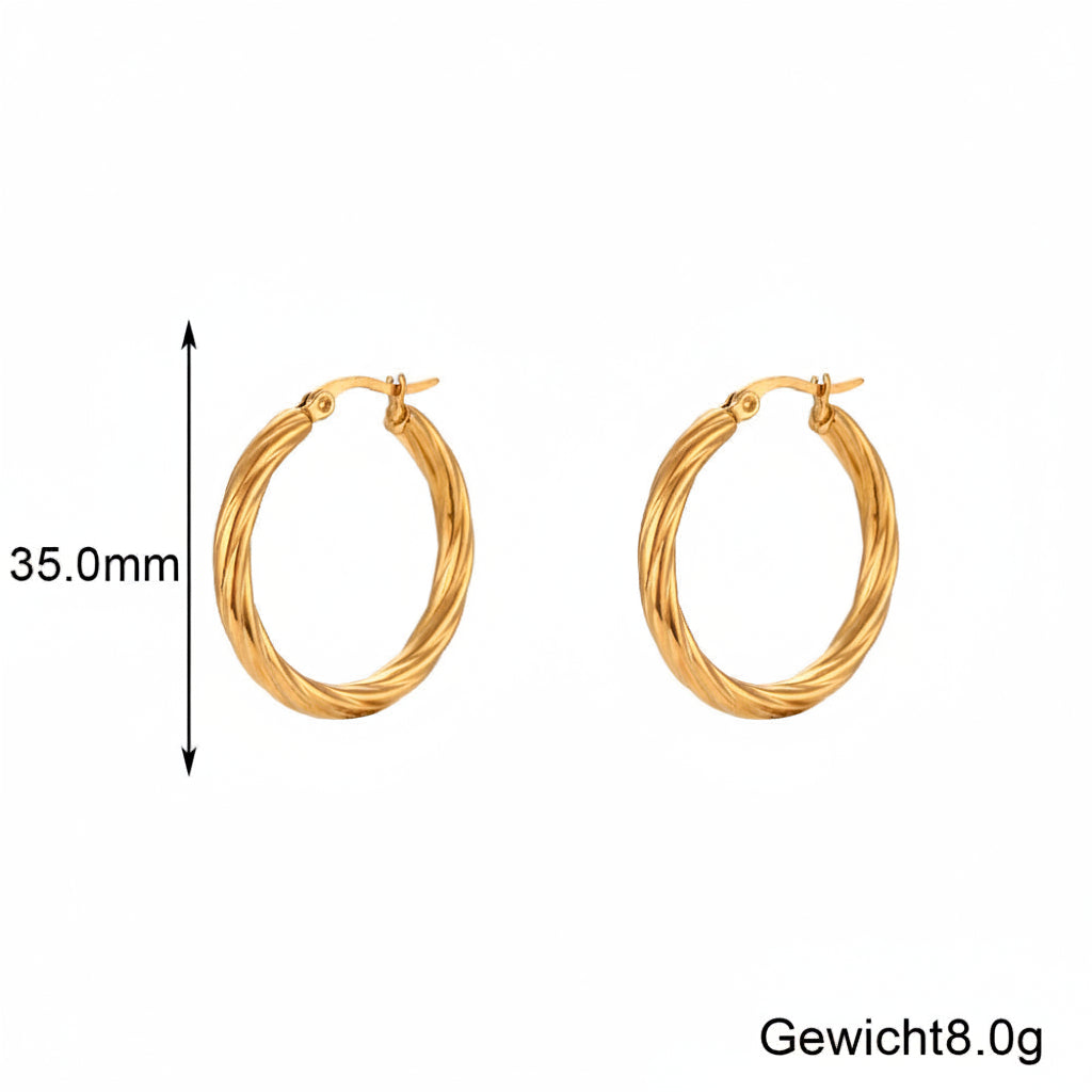 Fashionable Simple And Luxe Stainless Steel C-Shaped Earrings For Women