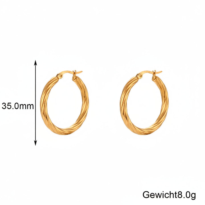 Fashionable Simple And Luxe Stainless Steel C-Shaped Earrings For Women