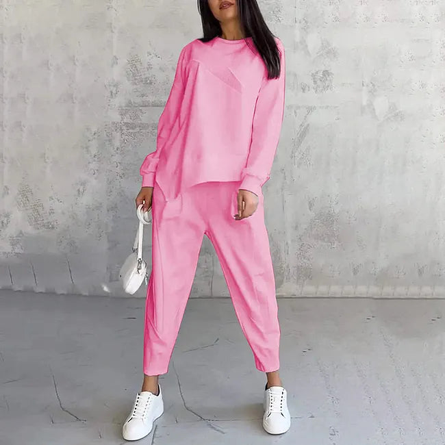 Tweedelige set: casual sweatshirt met lange mouwen en joggingbroek