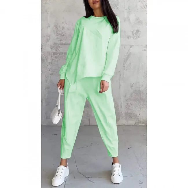 Tweedelige set: casual sweatshirt met lange mouwen en joggingbroek