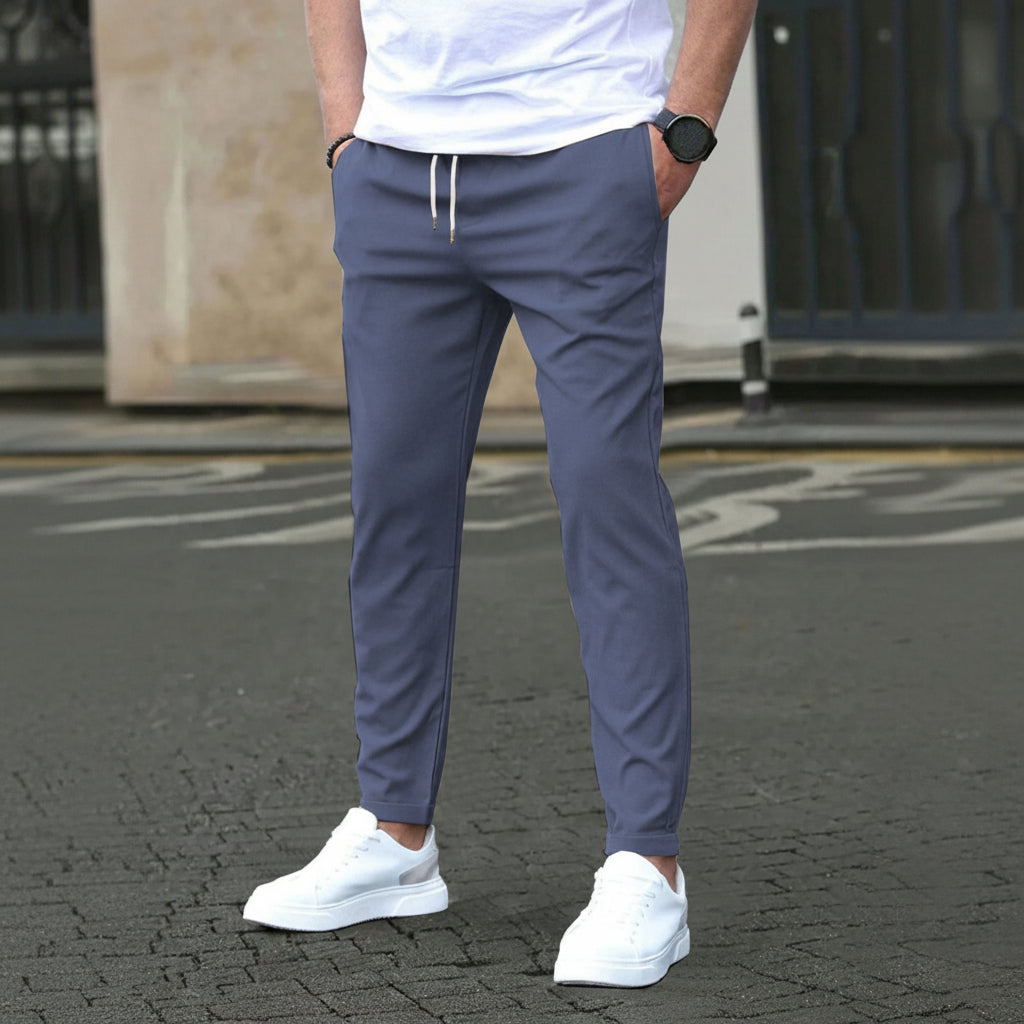 Casual Slim Fit Leather Tag Cropped Pants Solid Color Pants