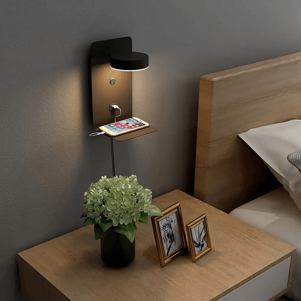 LumiGlow - LED Nachtlamp Met USB Oplader en 360° Verstelbare Hoek
