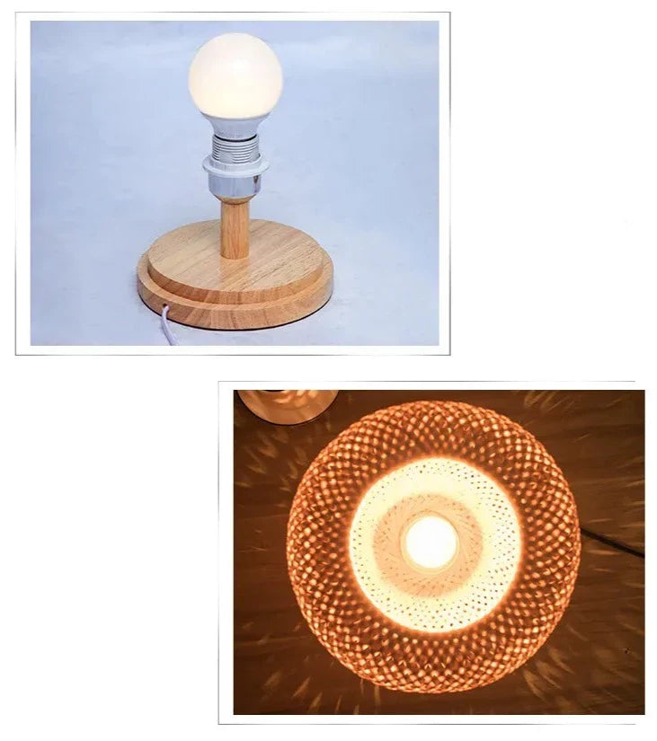 LumiBamboo - Handgemaakte Vintage Bamboe Tafellamp voor Natuurlijke Sfeer