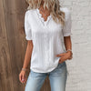 Damesblouse met kanten details en pofmouwen