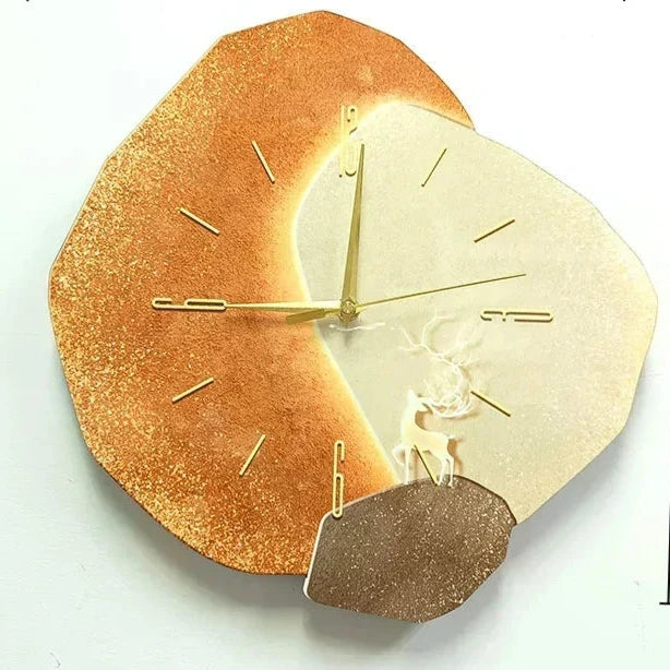 TimelyWood - Stijlvolle Houten Wanduhr 35cm Met Geruisloos Uurwerk Voor Moderne Interieurs