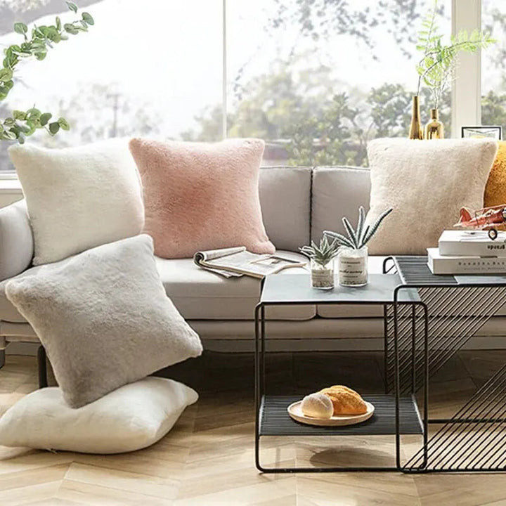 SoftPlush - Ultra Zachte Konijnenbont Look Kussenhoes voor Luxe en Comfort